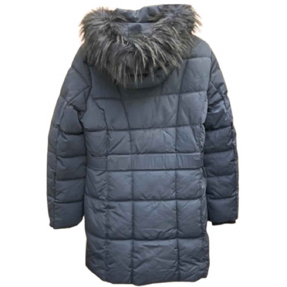 NWOT Tommy Hilfiger Women's Belted Faux-Fur Trim Hooded Puffer Coat Large 12-14 - Picture 4 of 14
